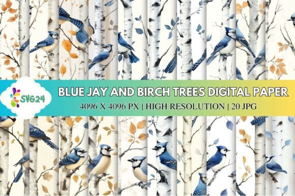 Bringing Nature's Serenity to Life: A Guide to Blue Jay and Birch Tree Digital Paper