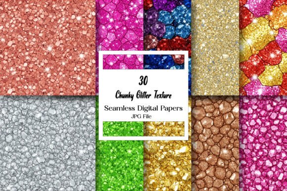 Chunky Glitter Texture Digital Paper for Bold Designs