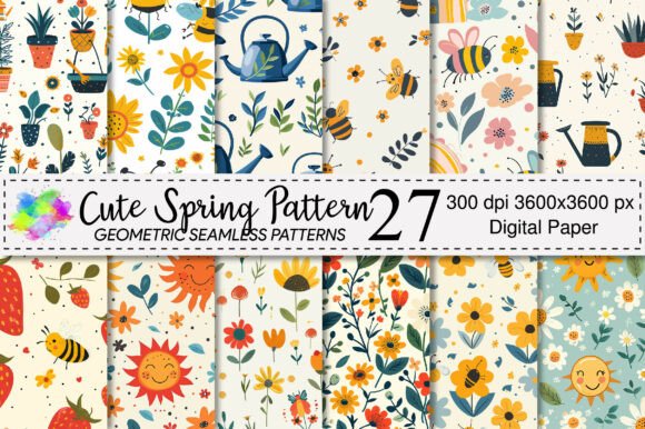 Cute Spring Pattern: A Versatile Digital Design Bundle