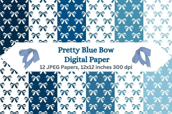 Elevating Brand Aesthetics: The Strategic Value of the Pretty Blue Bow Digital Paper Collection