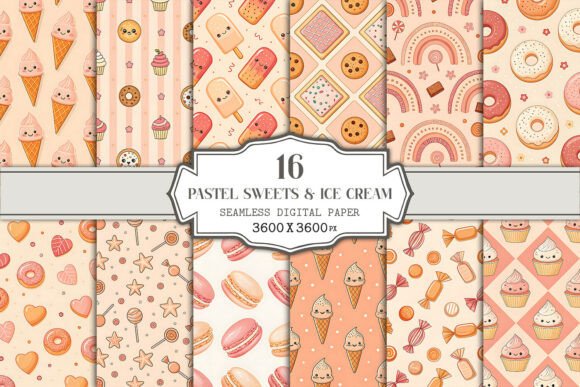 Evaluating Pastel Sweets Ice Cream Digital Paper for Creative Projects