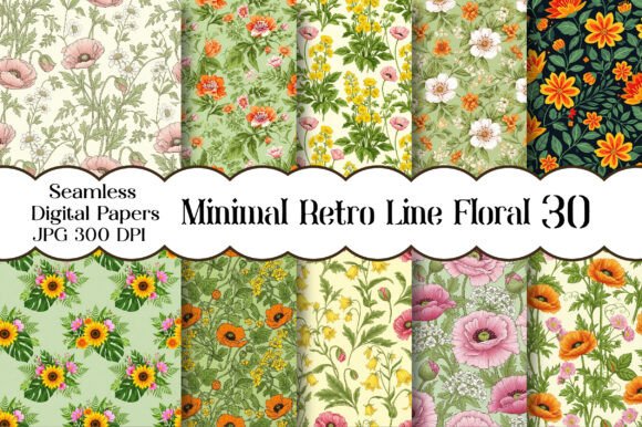 Minimal Retro Line Floral Papers: Bridging Vintage Charm and Modern Design