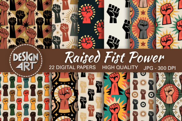 Raised Fist Power Pattern: Bold Designs for Unity