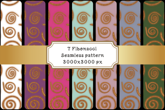 Sacred Geometry Digital Paper: Fibonacci Spirals