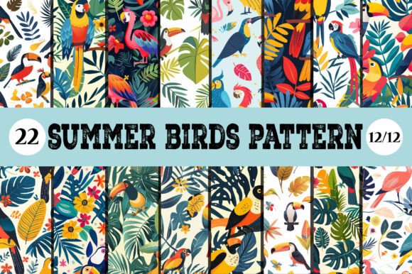 Summer Birds Pattern: Bold Tropical Vibes for Design