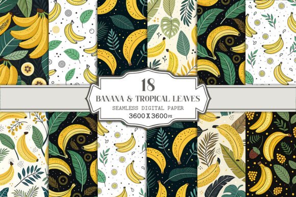 Tropical Botanical Seamless Patterns for Modern Design