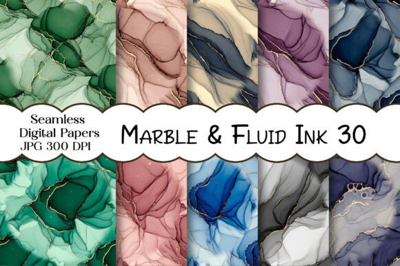 Unleashing Creativity with Marble Fluid Ink Digital Papers
