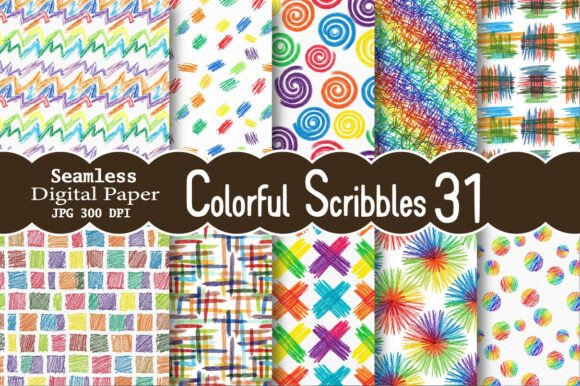 Unlock Creativity with Colorful Scribbles Digital Paper