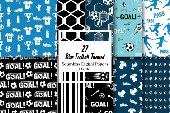 Unlocking Creative Potential with Blue Football Themed Digital Paper