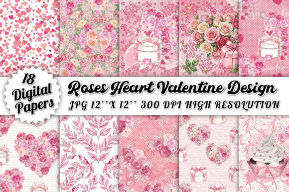 Unlocking Romance: A Guide to the Roses Heart Valentine Design Digital Paper Pack