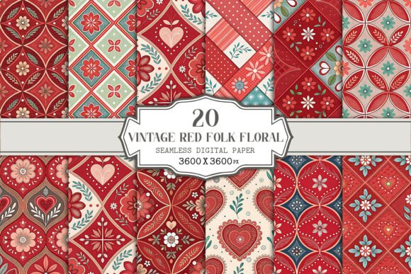 Unlocking the Potential of Vintage Red Folk Floral Seamless Patterns for Professional Design
