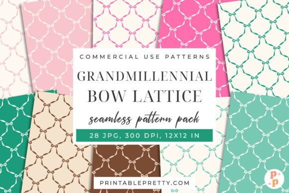Unlocking Timeless Charm with Grandmillennial Bow Digital Paper