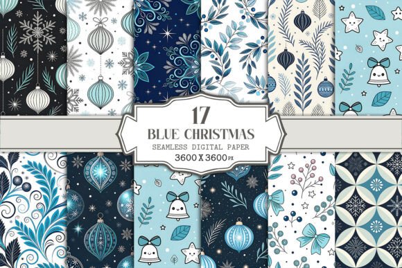 Unlocking Winter Creativity with the Blue Christmas Seamless Pattern Bundle