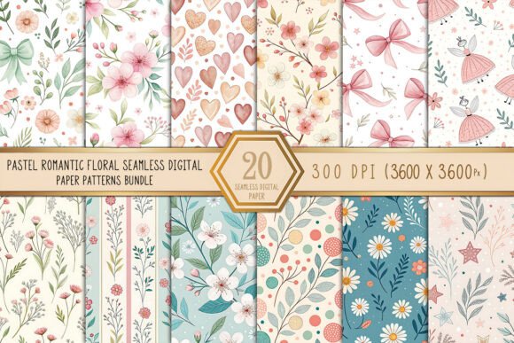 Vintage Romantic Floral Digital Paper for Creators